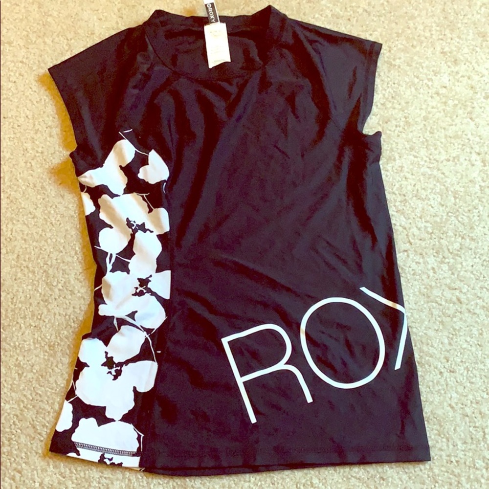 Roxy Floral Print Rashguard SZ XL (fits like M/L)